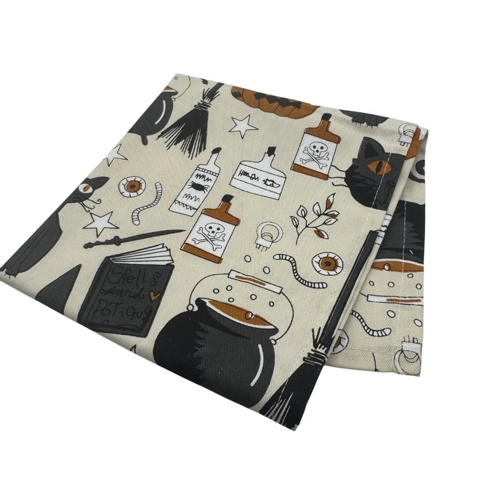 Halloween Witchy Occult Themed Tea Towell 14x24 Inches